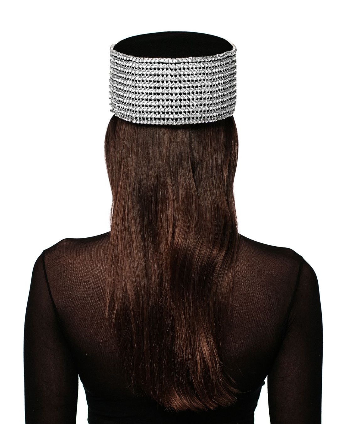Crystal Pillbox Hat