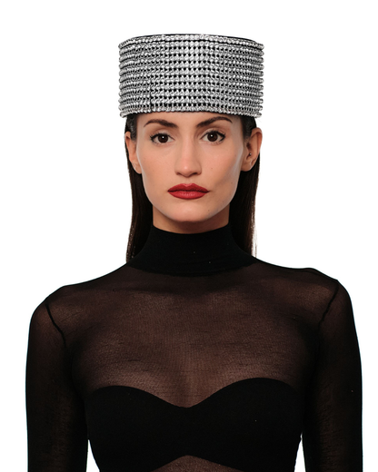 Crystal Pillbox Hat