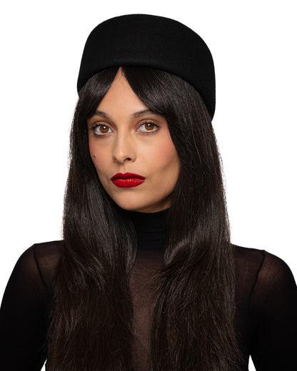 Black Wool Pillbox Hat